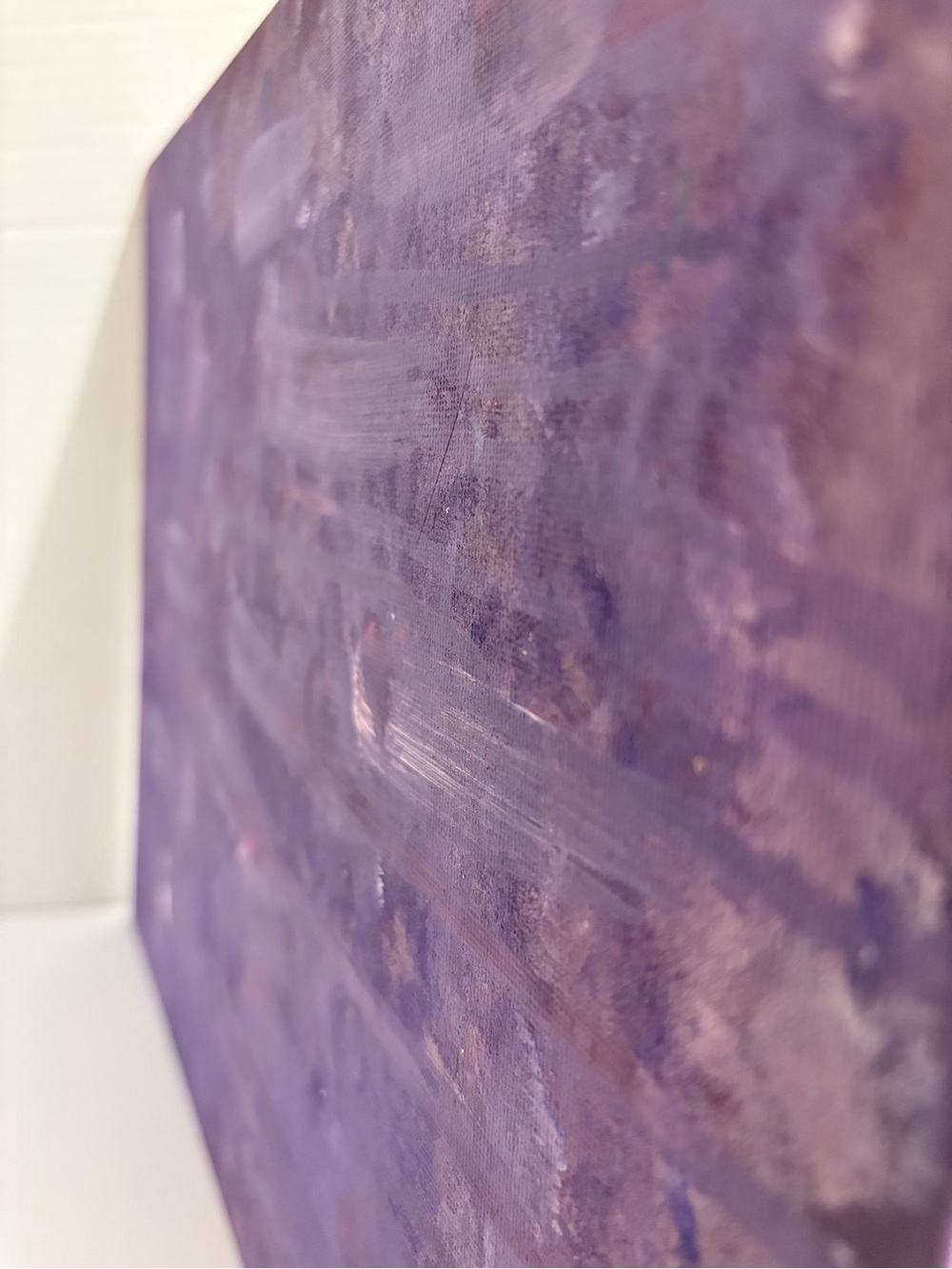 “Purple‎ Disaster” Abstract Acrylic Purple Canvas Art - Picture 5 of 6